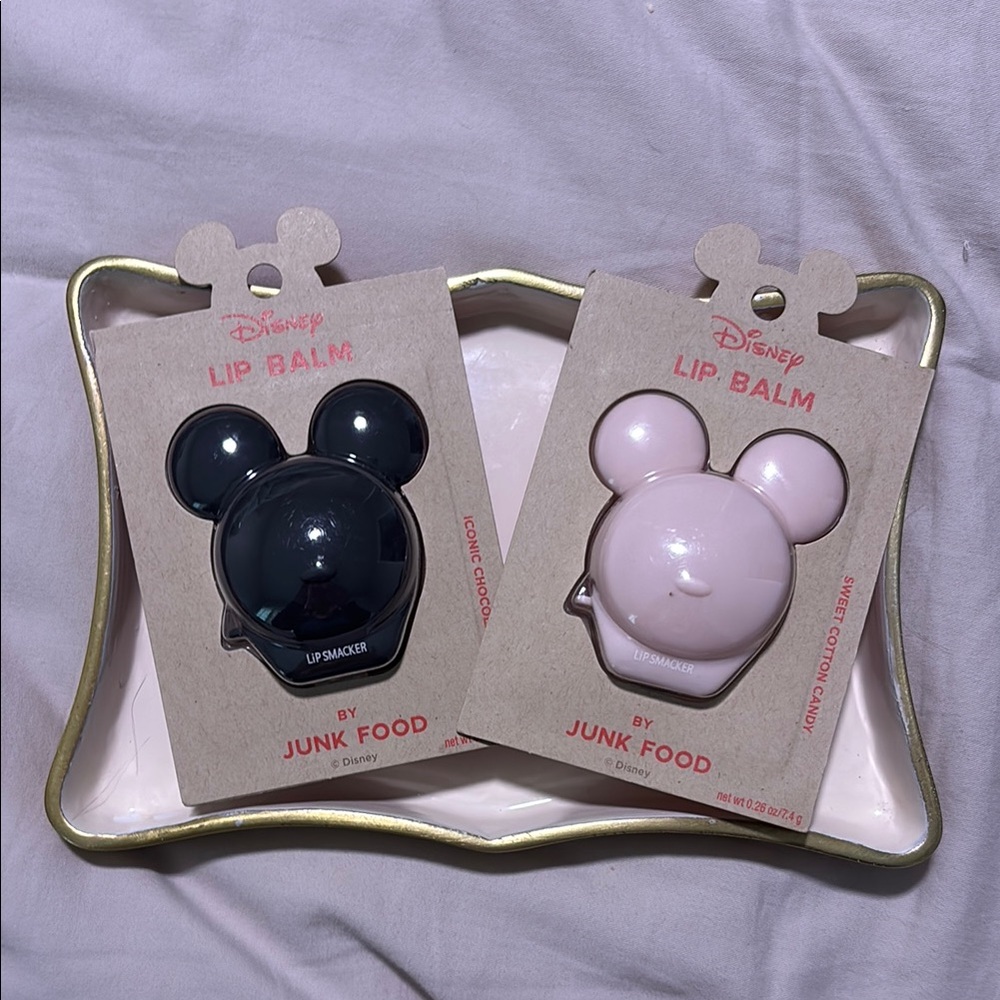 Lip Smacker DISNEY Lip Balms by JUNK FOOD. Iconic Chocolate/ Sweet Cotton Candy